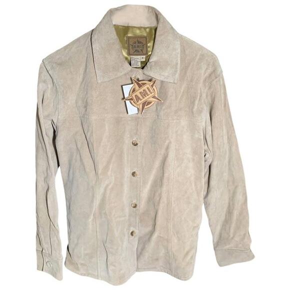 AMI Women's Tan Suede Jacket Size Medium (NWT) - Picture 1 of 12